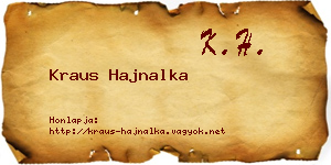 Kraus Hajnalka névjegykártya
